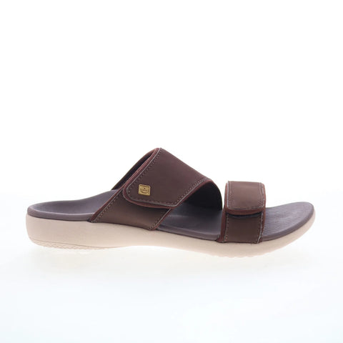 Spenco Kholo Nuevo SP1064FFR Womens Brown Wide Slides Sandals Shoes