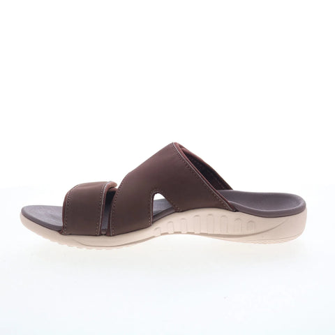 Spenco Kholo Nuevo SP1064FFR Womens Brown Wide Slides Sandals Shoes
