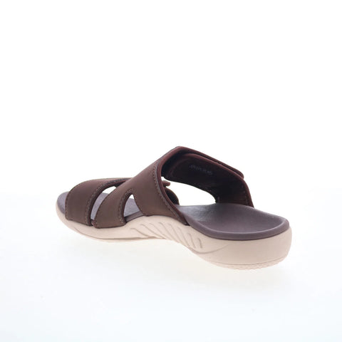 Spenco Kholo Nuevo SP1064FFR Womens Brown Wide Slides Sandals Shoes
