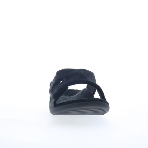 Spenco Kholo Visa Slipper SP1052BLK Womens Black Wide Slides Sandals Shoes