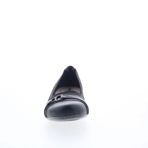 Clarks Kinzie Light 26128599 Womens Black Leather Slip On Ballet Flats Shoes