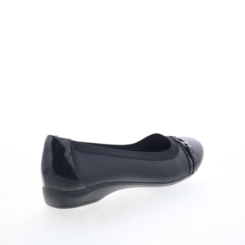 Clarks Kinzie Light 26128599 Womens Black Leather Slip On Ballet Flats Shoes