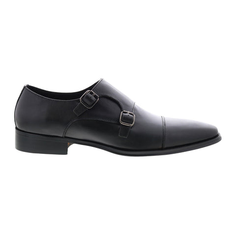Carrucci Two Tone Monk Strap Loafer KS261-03 Mens Black Oxford Shoes