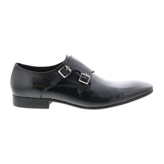 Carrucci Perforated Double Monk Strap KS308-06 Mens Black Oxford Shoes