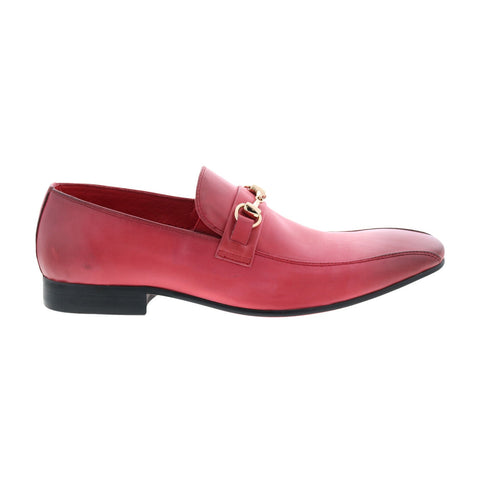 Carrucci Calf Skip Pn Loafer KS308-08B2S Mens Red Loafers Casual Shoes