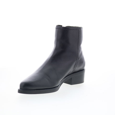 Aquatalia Geanna Waterproof L421201 Womens Black Leather Ankle & Booties Boots