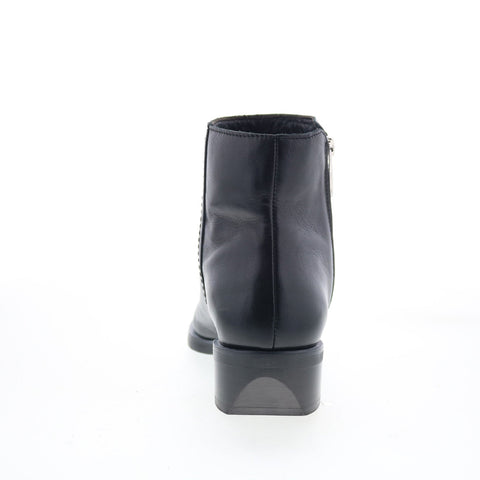 Aquatalia Geanna Waterproof L421201 Womens Black Leather Ankle & Booties Boots