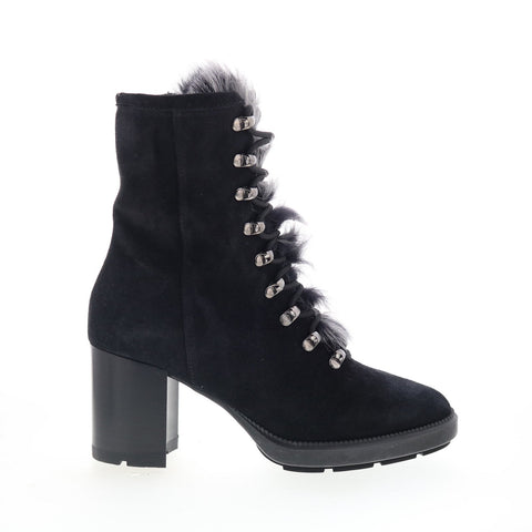 Aquatalia Irvina Waterproof L445901 Womens Black Suede Ankle & Booties Boots