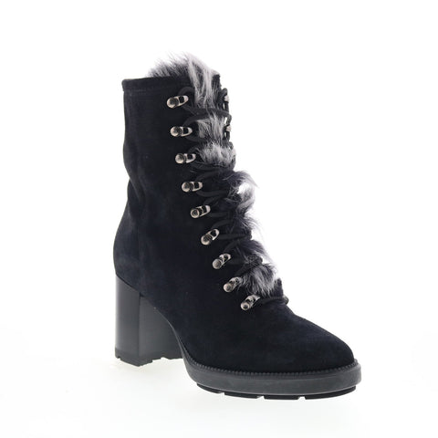 Aquatalia Irvina Waterproof L445901 Womens Black Suede Ankle & Booties Boots