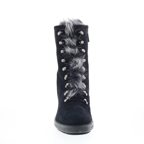 Aquatalia Irvina Waterproof L445901 Womens Black Suede Ankle & Booties Boots