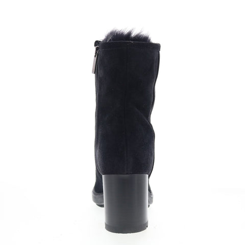 Aquatalia Irvina Waterproof L445901 Womens Black Suede Ankle & Booties Boots