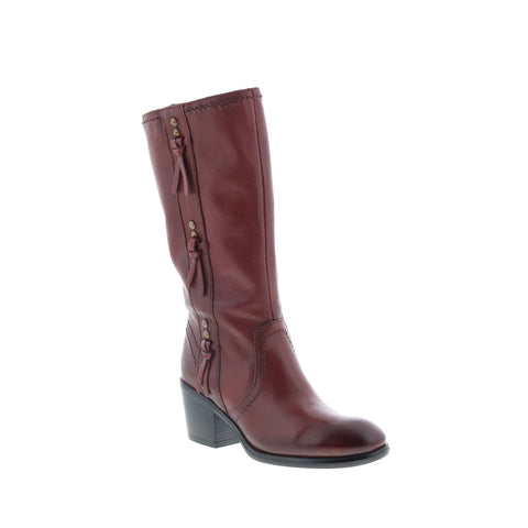 Miz Mooz Torrence Womens Burgundy Leather Zipper Knee High Boots