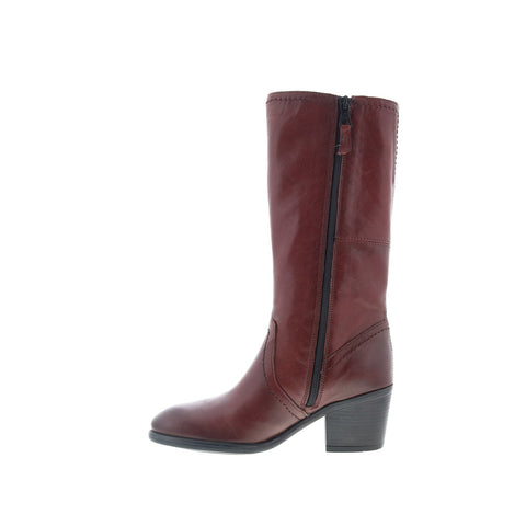 Miz Mooz Torrence Womens Burgundy Leather Zipper Knee High Boots