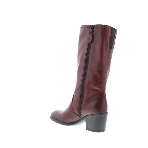 Miz Mooz Torrence Womens Burgundy Leather Zipper Knee High Boots