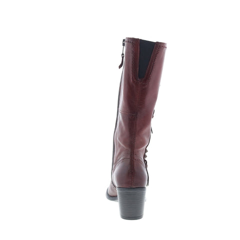 Miz Mooz Torrence Womens Burgundy Leather Zipper Knee High Boots