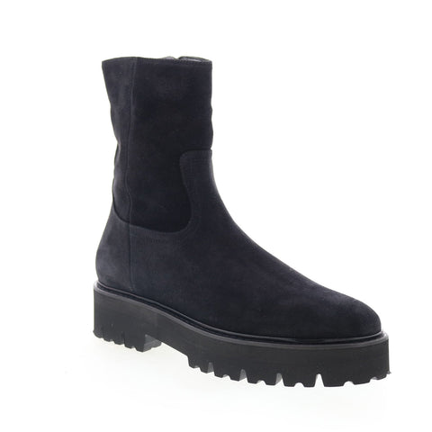 Aquatalia Sada Waterproof L491801 Womens Black Suede Casual Dress Boots