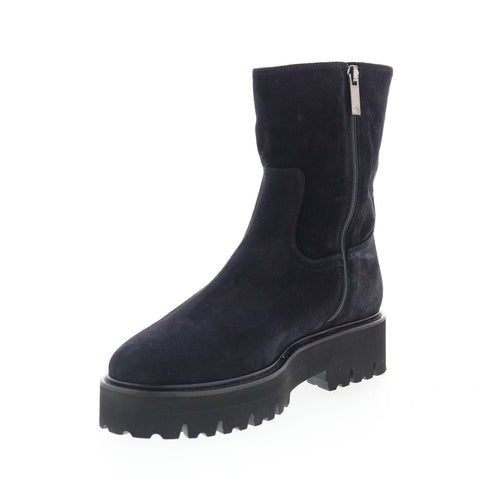 Aquatalia Sada Waterproof L491801 Womens Black Suede Casual Dress Boots