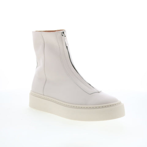 Aquatalia Libera Waterproof L495510 Womens White Leather Casual Dress Boots