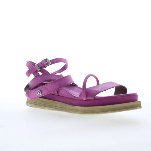 A.S. 98 Labo Womens Pink Leather Hook & Loop Platform Sandals Shoes