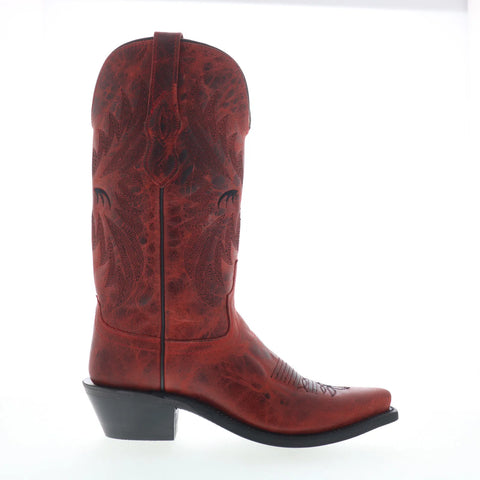 Jama Old West Western Boot LF1544 Womens Red Leather Cowboy Western Boots