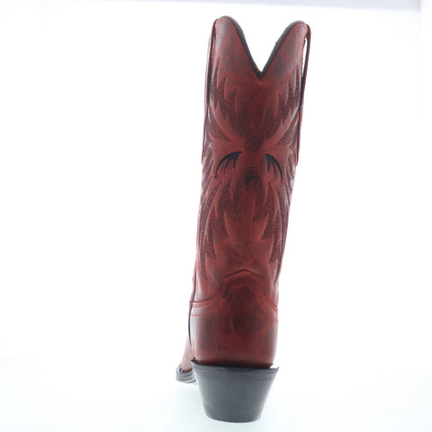 Jama Old West Western Boot LF1544 Womens Red Leather Cowboy Western Boots