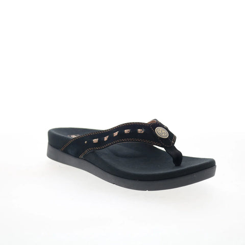 Spenco Laguna 22 SP1154BLK Womens Black Wide Flip-Flops Sandals Shoes