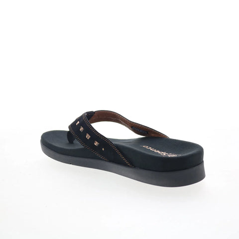 Spenco Laguna 22 SP1154BLK Womens Black Wide Flip-Flops Sandals Shoes