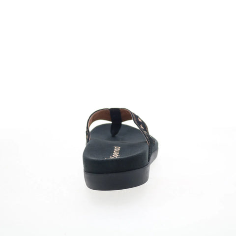 Spenco Laguna 22 SP1154BLK Womens Black Wide Flip-Flops Sandals Shoes
