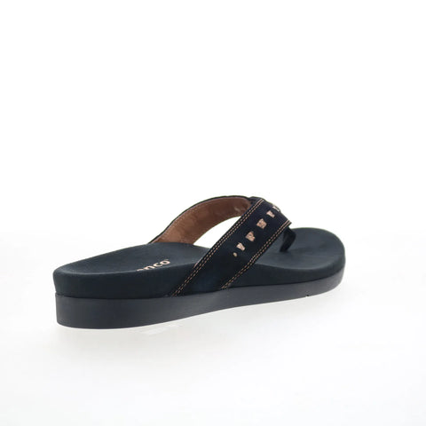 Spenco Laguna 22 SP1154BLK Womens Black Wide Flip-Flops Sandals Shoes