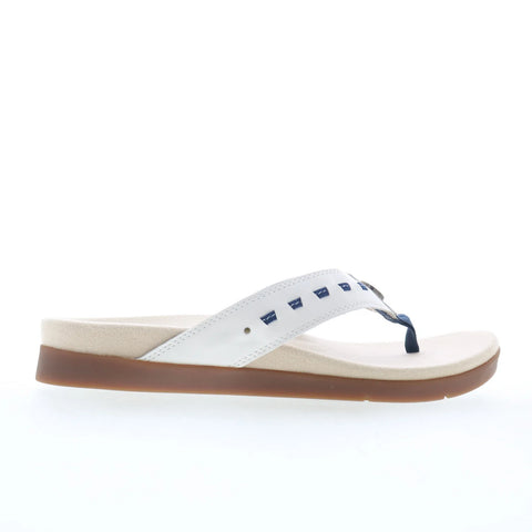 Spenco Laguna 22 SP1154WHT Womens White Wide Flip-Flops Sandals Shoes