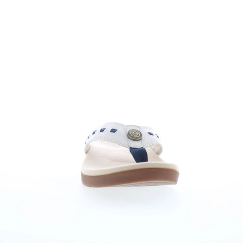 Spenco Laguna 22 SP1154WHT Womens White Wide Flip-Flops Sandals Shoes