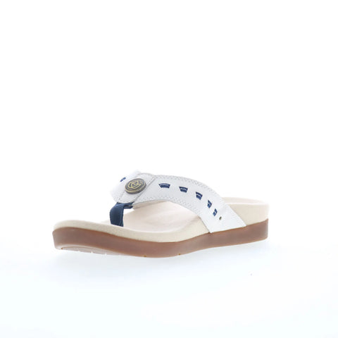Spenco Laguna 22 SP1154WHT Womens White Wide Flip-Flops Sandals Shoes