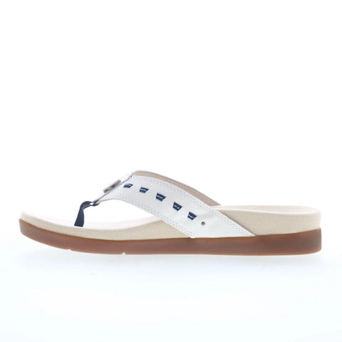 Spenco Laguna 22 SP1154WHT Womens White Wide Flip-Flops Sandals Shoes