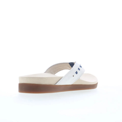 Spenco Laguna 22 SP1154WHT Womens White Wide Flip-Flops Sandals Shoes