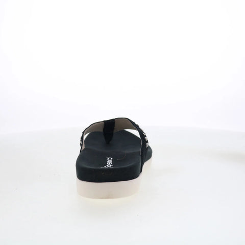 Spenco Laguna Stud SP1139BLK Womens Black Wide Flip-Flops Sandals Shoes