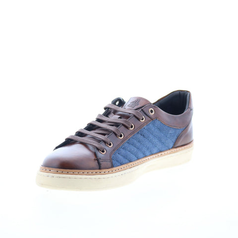 Di Bianco Laguna Sella Mens Brown Leather Lace Up Sneakers Lifestyle Shoes