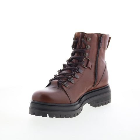 Miz Mooz Laight Womens Brown Leather Lace Up Casual Dress Boots