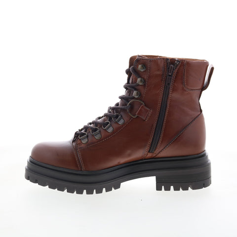 Miz Mooz Laight Womens Brown Leather Lace Up Casual Dress Boots