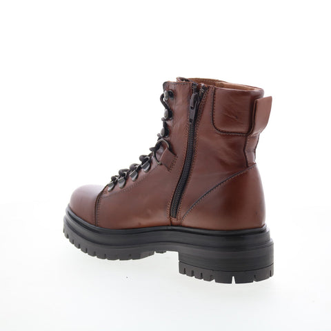 Miz Mooz Laight Womens Brown Leather Lace Up Casual Dress Boots