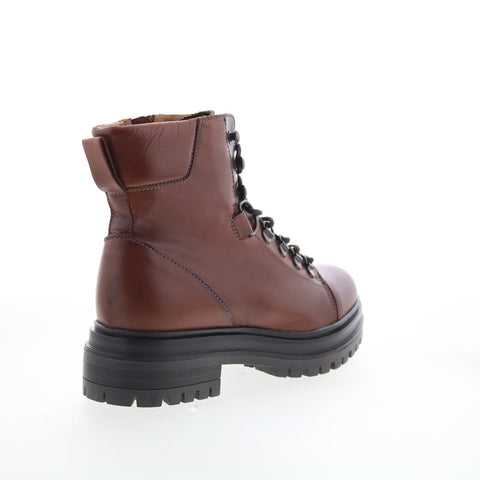 Miz Mooz Laight Womens Brown Leather Lace Up Casual Dress Boots