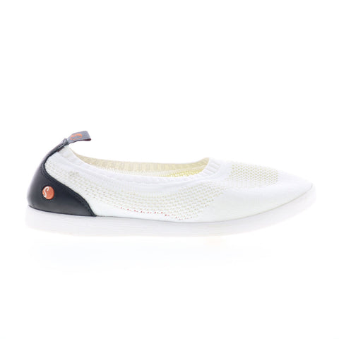 Softinos Lali LALI694SOF-003 Womens White Mesh Slip On Loafer Flats Shoes