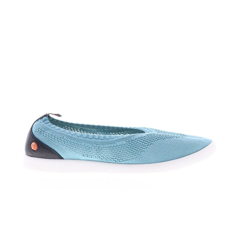 Softinos Lali LALI694SOF-004 Womens Blue Mesh Slip On Loafer Flats Shoes