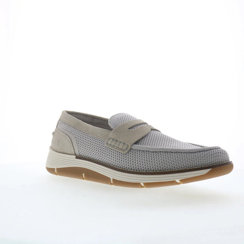 Rockport Lance RMLANCE Mens Gray Wide Suede Loafers & Slip Ons Casual Shoes