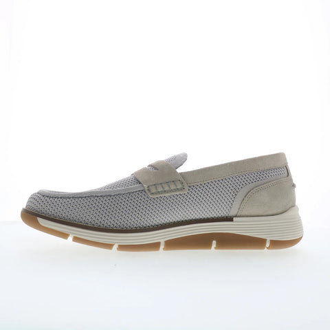 Rockport Lance RMLANCE Mens Gray Wide Suede Loafers & Slip Ons Casual Shoes