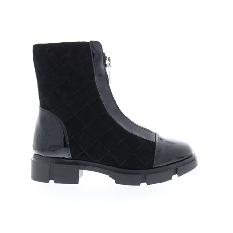 Bos. & Co. Lane Womens Black Leather Zipper Casual Dress Boots