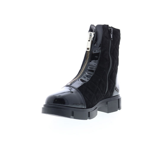 Bos. & Co. Lane Womens Black Leather Zipper Casual Dress Boots