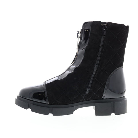 Bos. & Co. Lane Womens Black Leather Zipper Casual Dress Boots