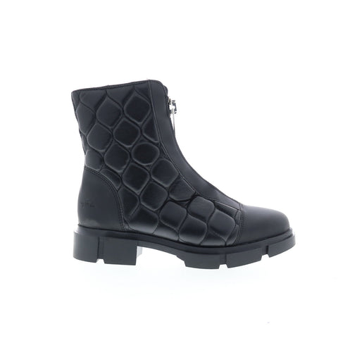 Bos. & Co. Lane Womens Black Leather Zipper Casual Dress Boots