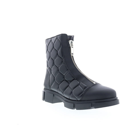 Bos. & Co. Lane Womens Black Leather Zipper Casual Dress Boots