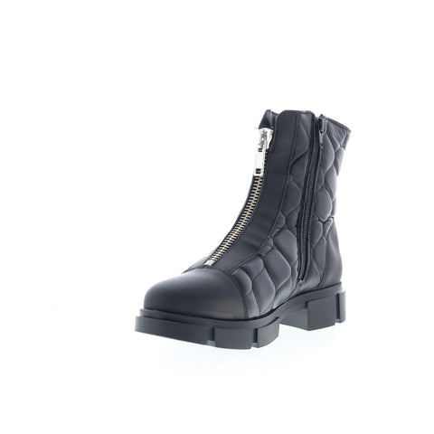 Bos. & Co. Lane Womens Black Leather Zipper Casual Dress Boots